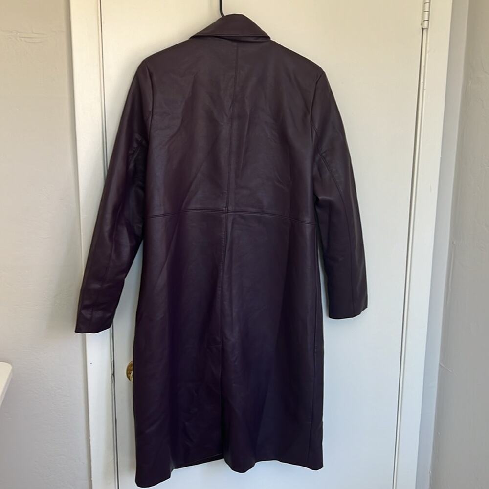 Unreal Fur Mack Structured Trench Coat Size Small NWT Plum Purple - Picture 6 of 6